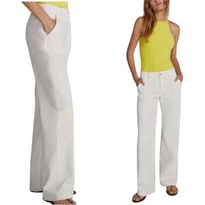 FAVORITE DAUGHTER The Taylor Denim Trouser Womens 26 White Mid rise Wide Leg